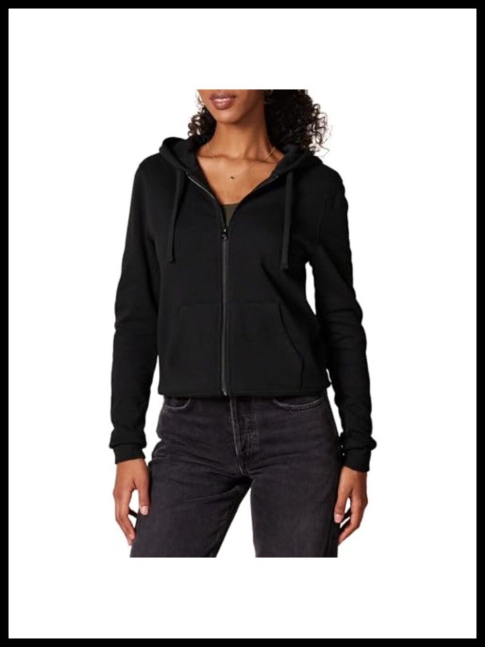 Women's Midweight Fleece Full-Zip Hoodie Drawstring Classic Fit